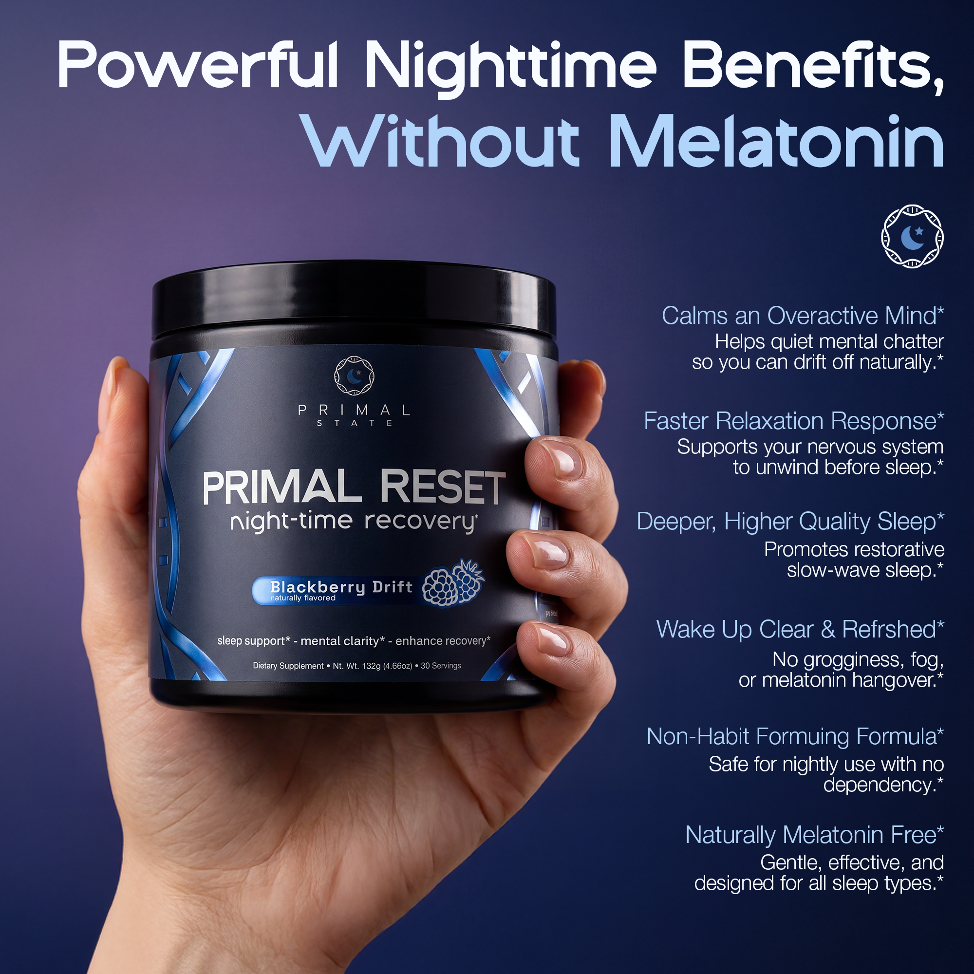 Primal State Wellness melatonin-free sleep supplement for high performers entrepreneurs athletes